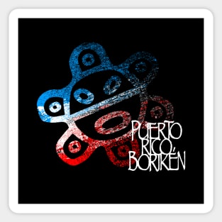 Sun Taino Puerto Rico Flag Colors Grunge Style Sticker